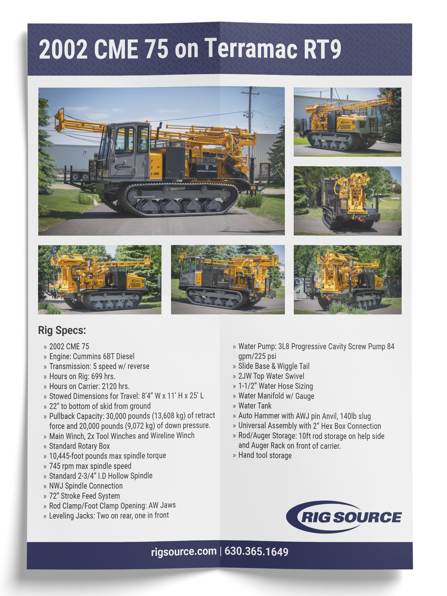 Rig Source CME 75 on Terramac RT9 Flyer