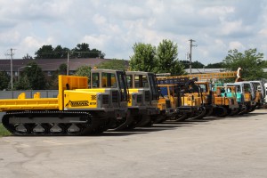 Variety of crawler carriers lined up