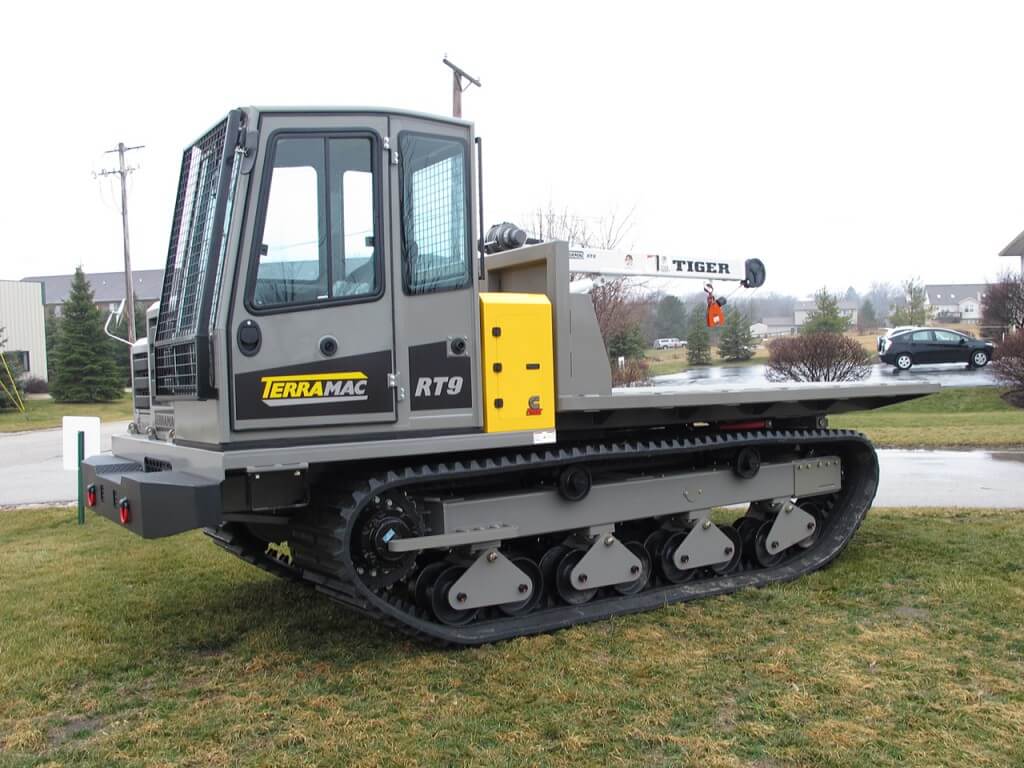Side View: Terramac® RT9 Crawler Carrier with Crane | Rig Source